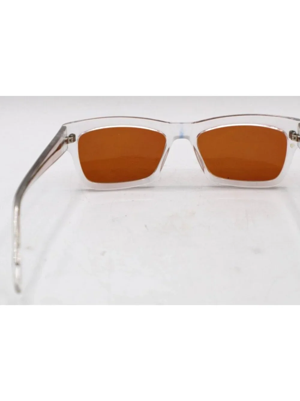 Starling Eyewear Sunglasses The SouthX Clear Frame Orange Amber Lens Square NEW